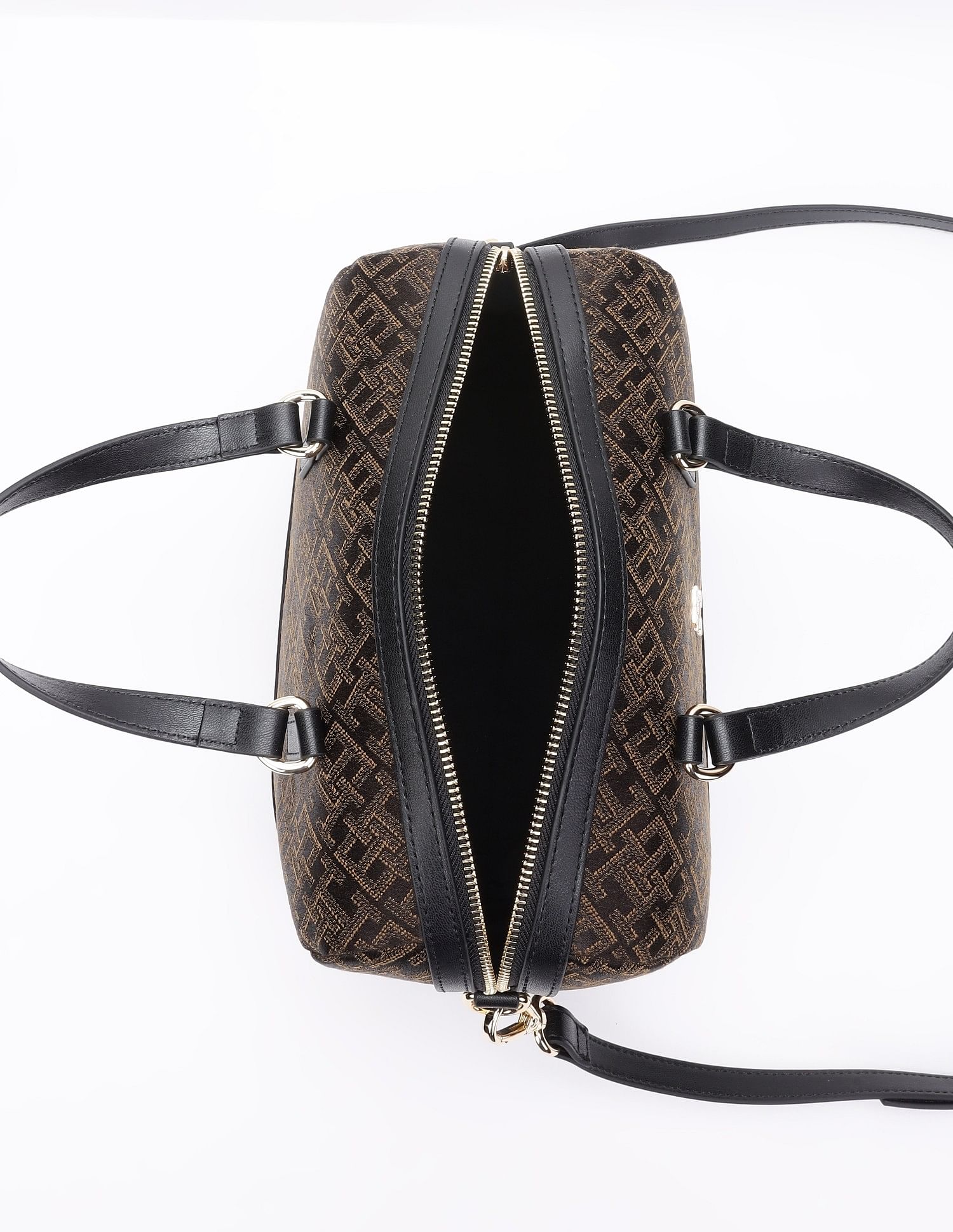 Tommy Hilfiger Logo Black Pu Handbag
