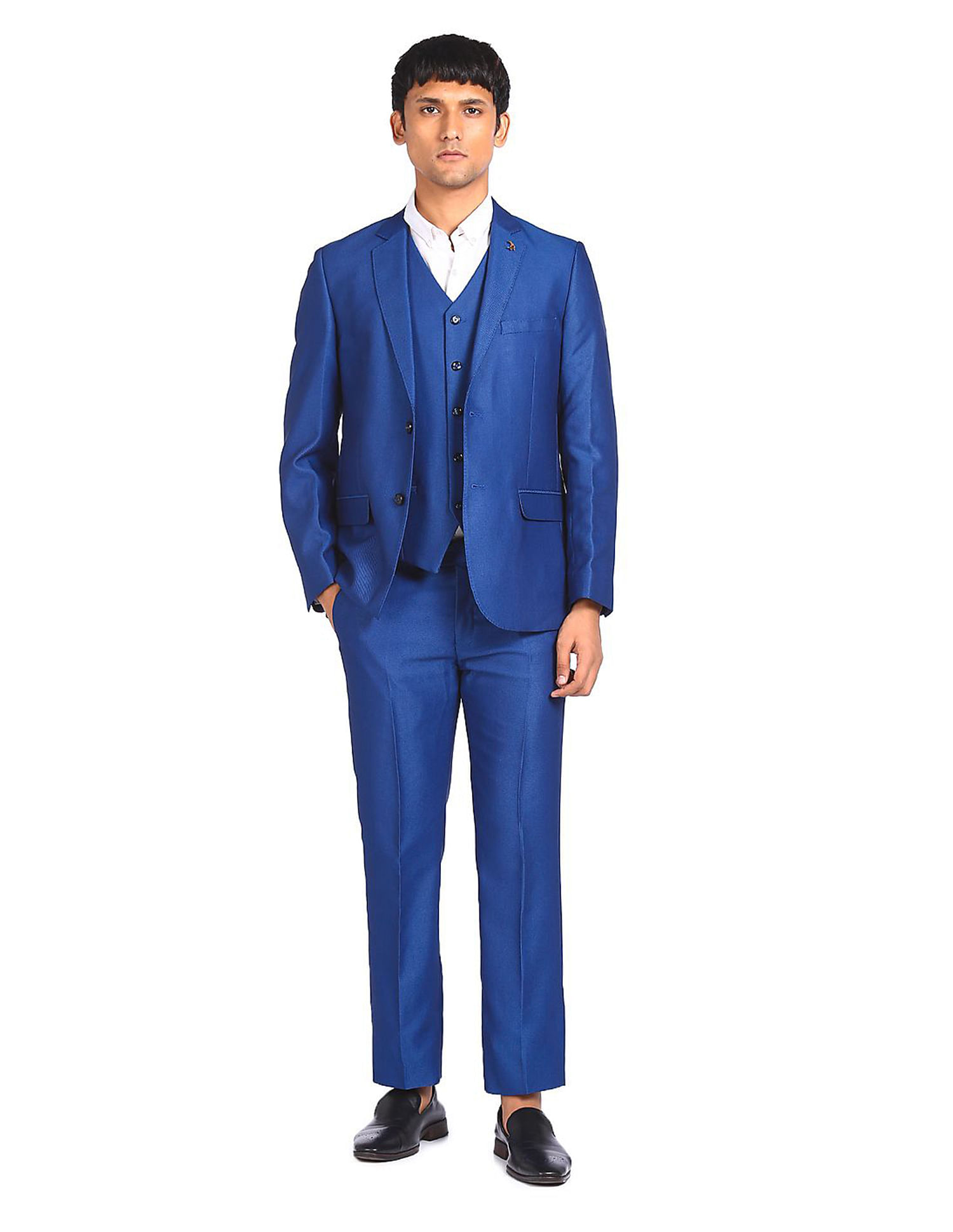 AD by Arvind Notch Lapel Collar Three Piece Suit