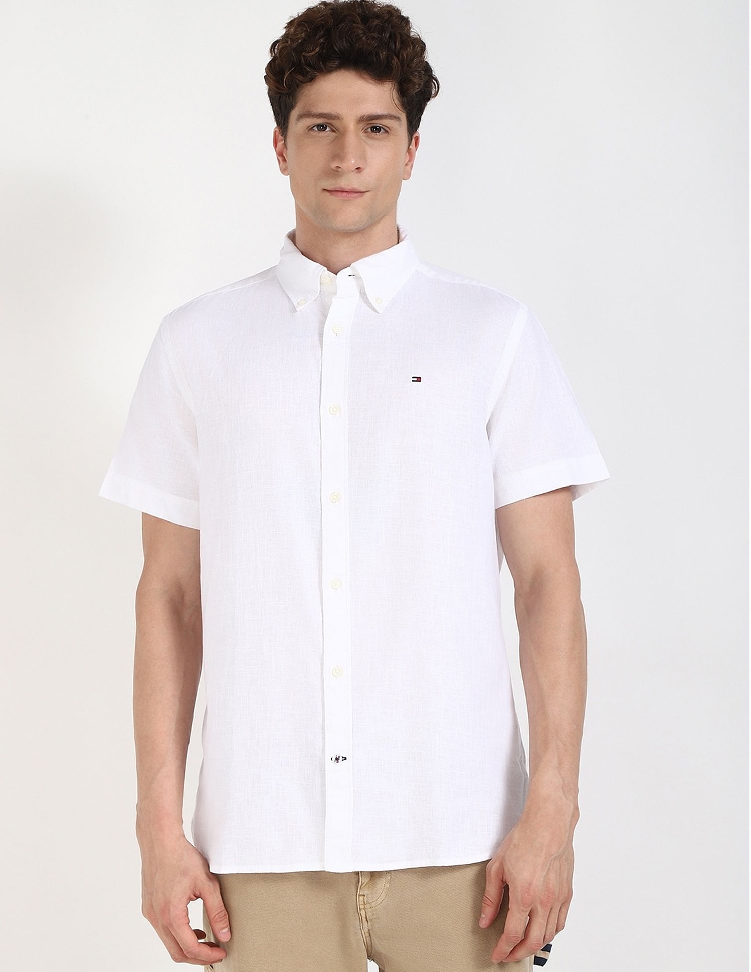 Tommy Hilfiger Solid Regular-Fit Linen Shirt