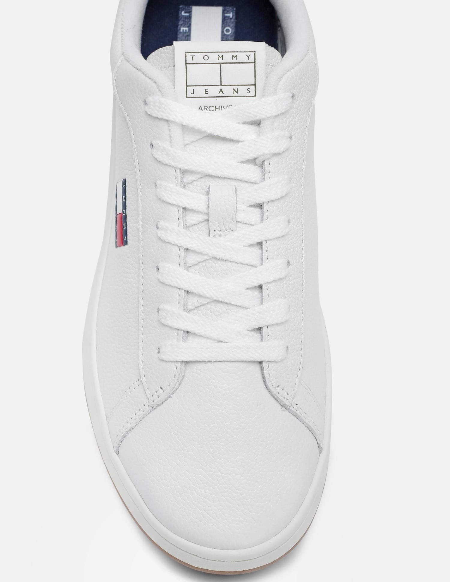 Buy Tommy Hilfiger Solid White Leather Sneakers - NNNOW.com