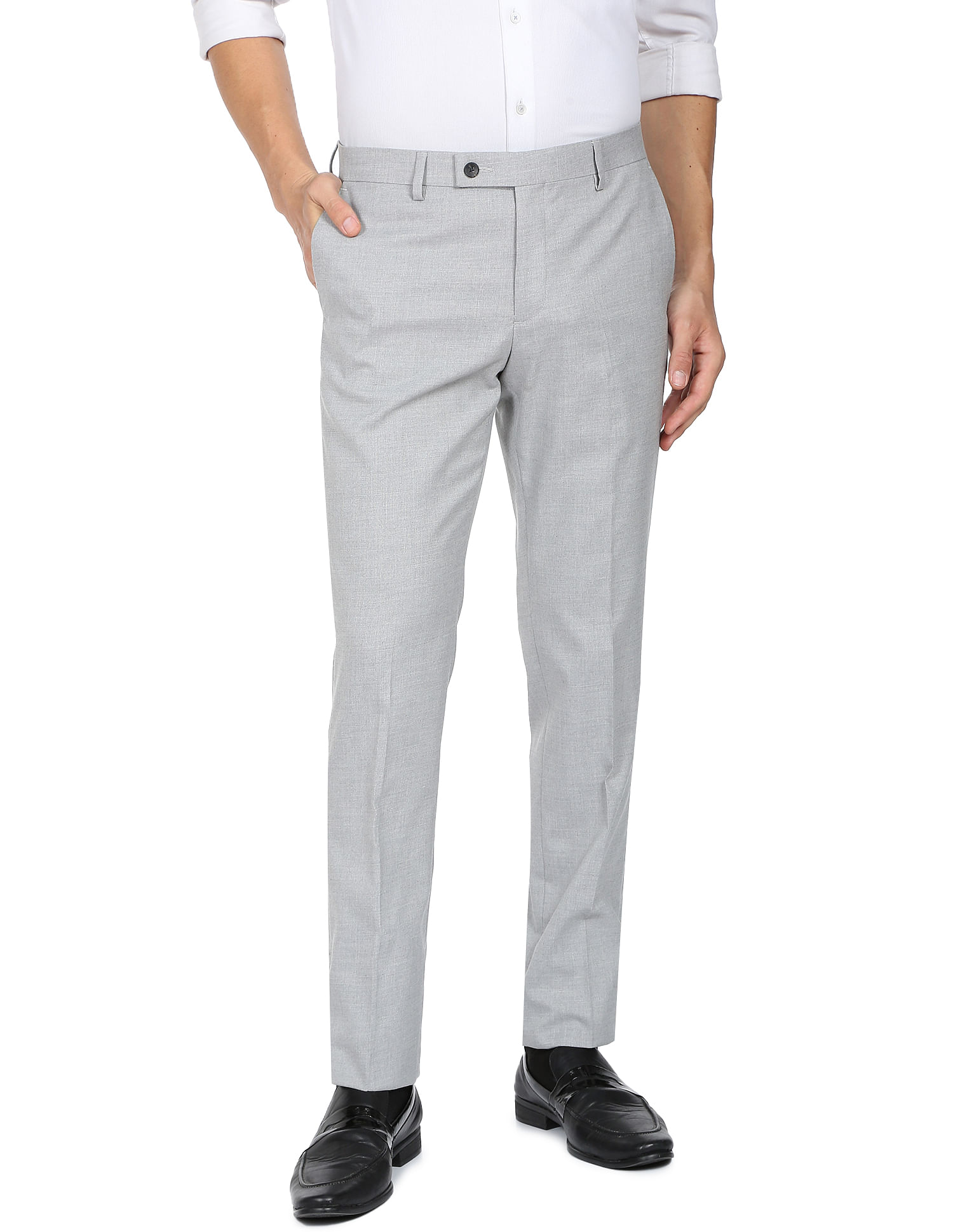 Buy Arrow Mid Rise Smart Flex Formal Trousers - NNNOW.com