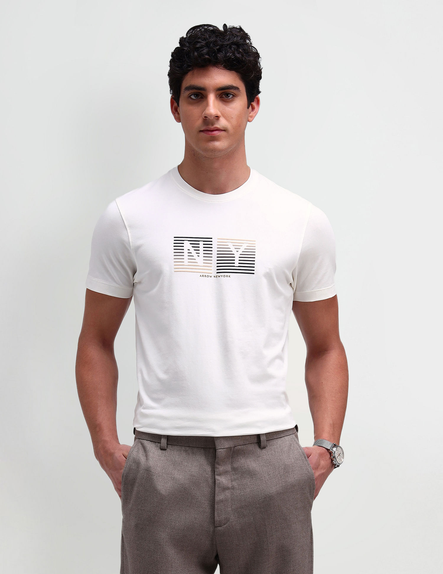 Arrow Newyork Graphic Printed Regular T-Shirt