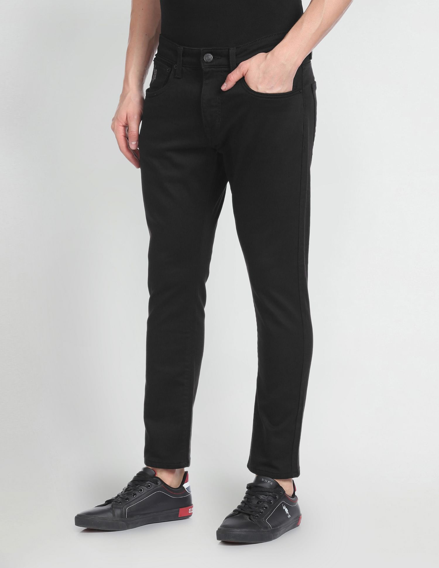 U.S. Polo Assn. Denim Co. Henry Tapered Cropped Fit Black Jeans
