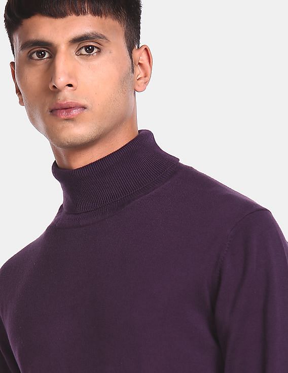 Dark purple hot sale turtleneck sweater