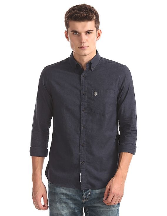 black polo button down