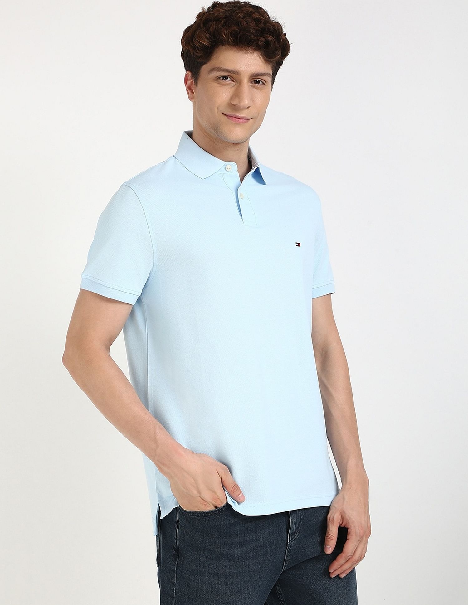 Tommy Hilfiger Solid Regular-Fit Cotton Polo Shirt