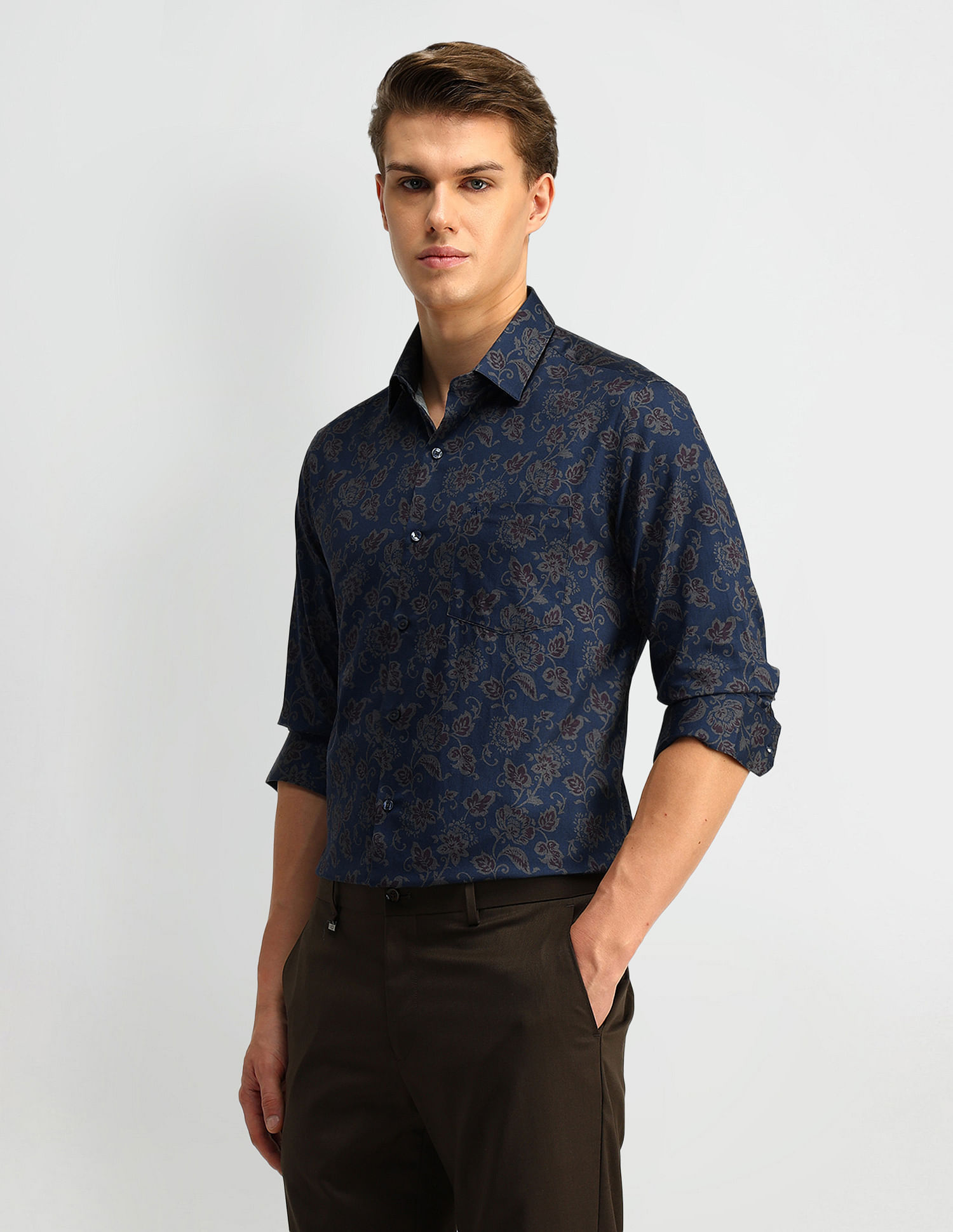 Arrow Manhattan Slim Fit Floral Pattern Shirt