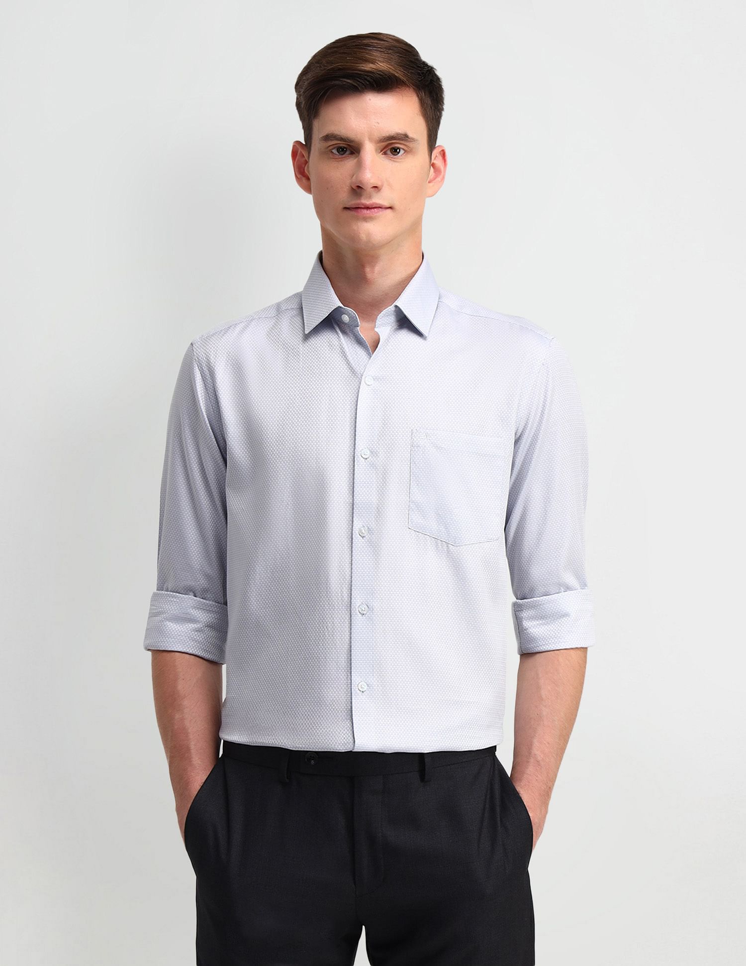 Arrow Floral Print Manhattan Slim Fit Shirt