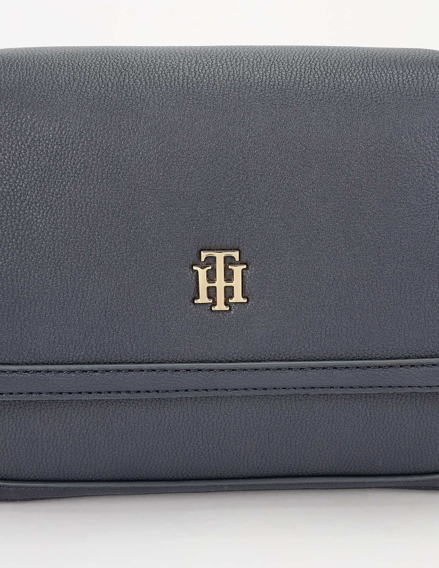 Tommy Hilfiger Solid Blue Pu Sling Bag