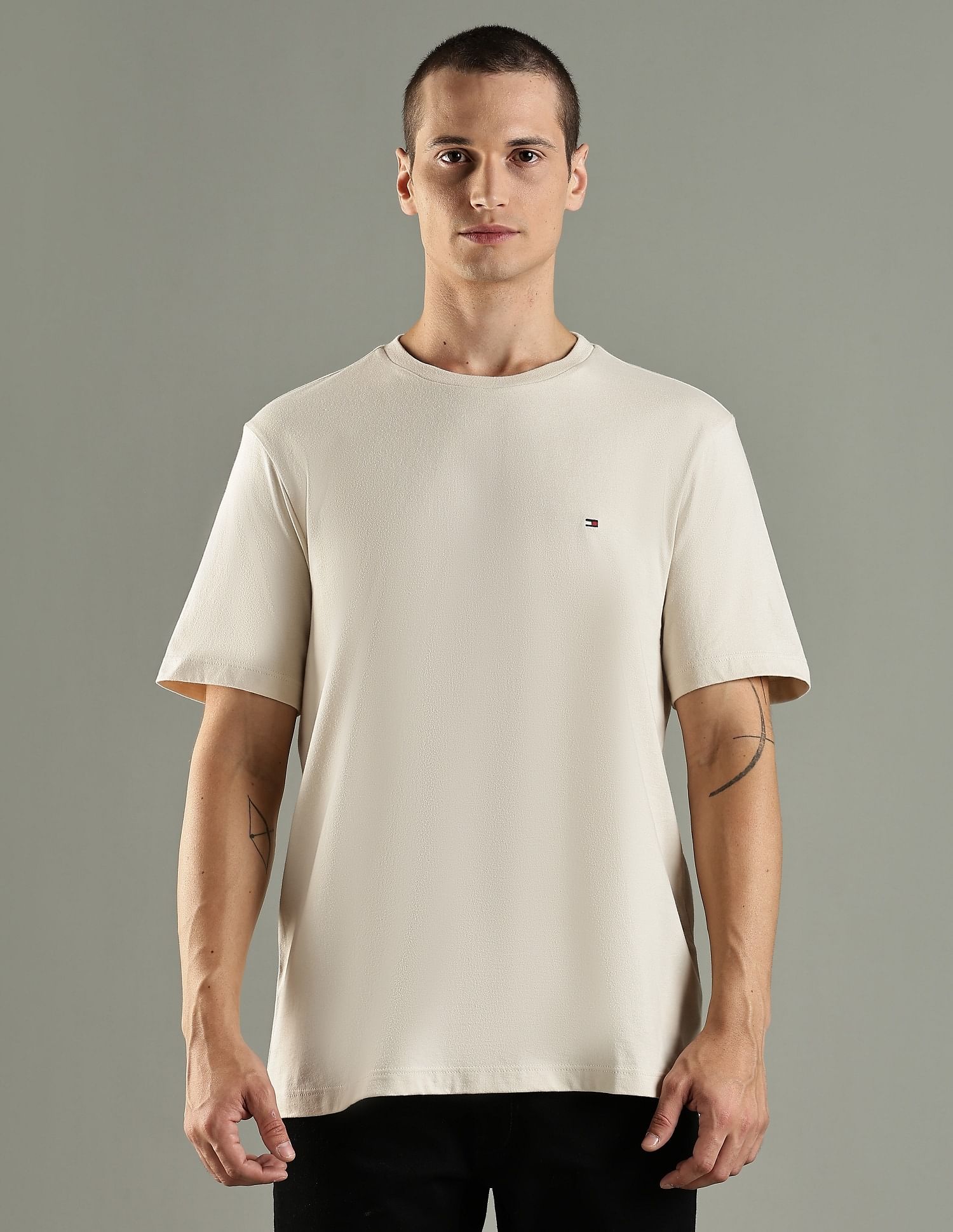 Tommy Hilfiger Solid Regular Fit Cotton T-Shirt