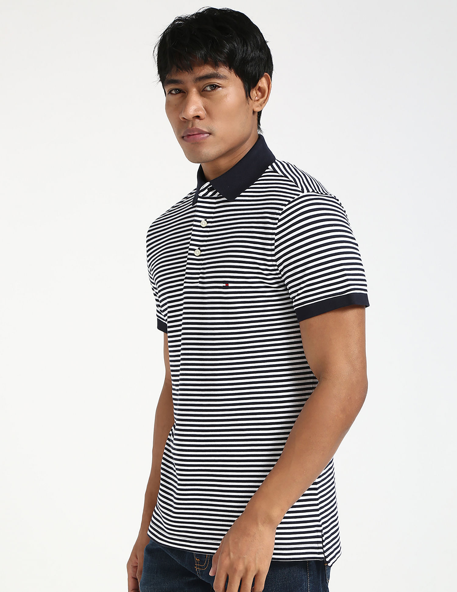 Tommy Hilfiger Striped Slim-Fit Cotton Polo Shirt