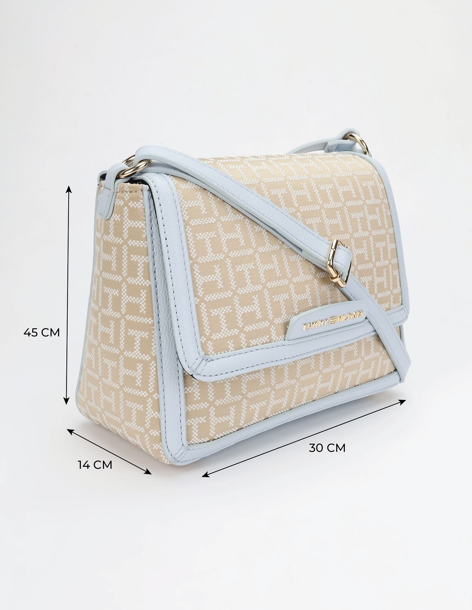 Tommy Hilfiger Logo Beige Polyester Sling Bag
