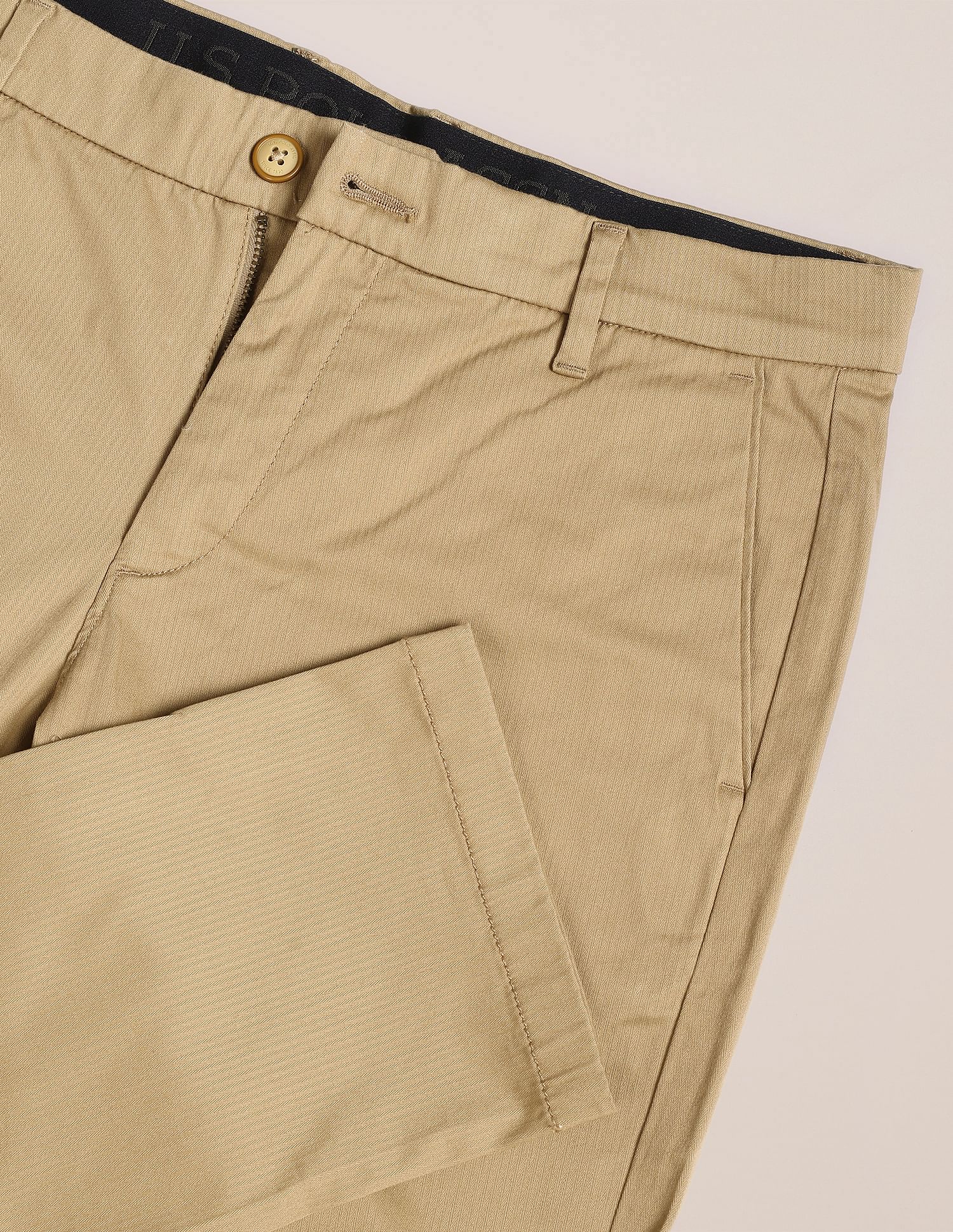 U.S. Polo Assn. Herringbone Textured Casual Trousers