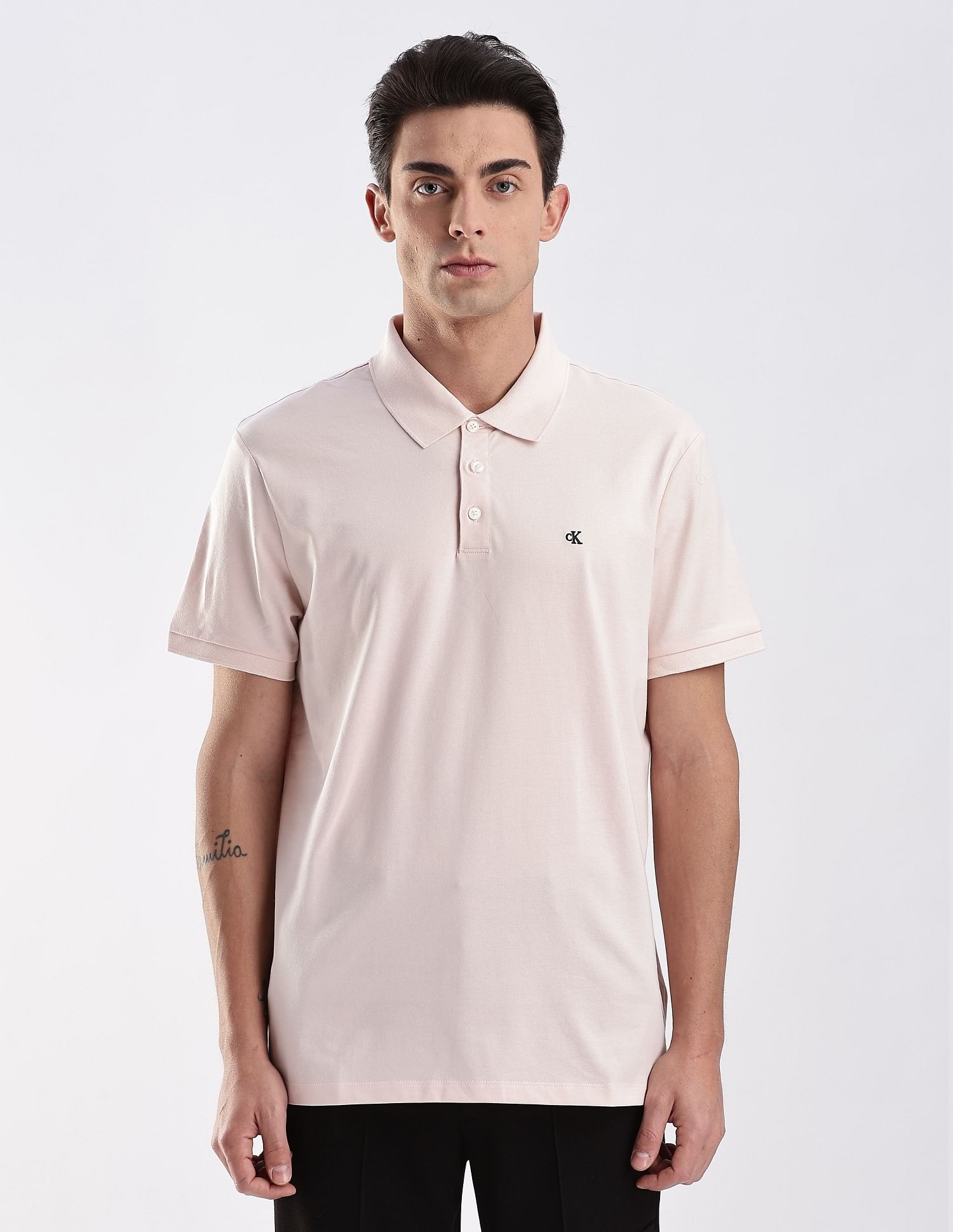 Calvin Klein Jeans Regular-Fit Solid Cotton Polo Shirt