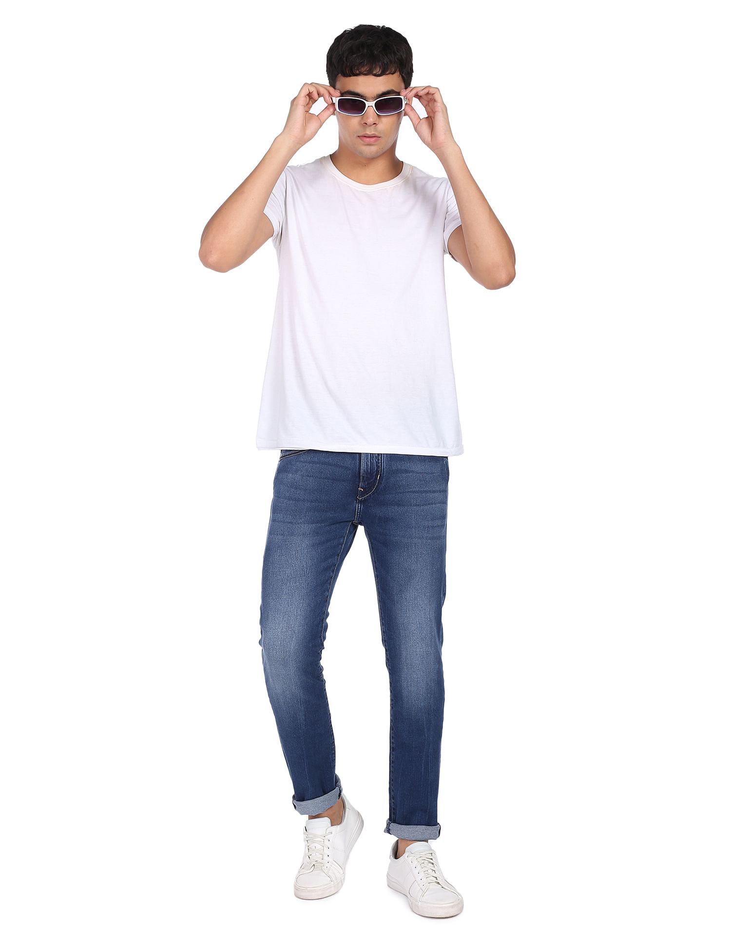 Flying Machine Stone Wash Slim Tapered Fit Jeans