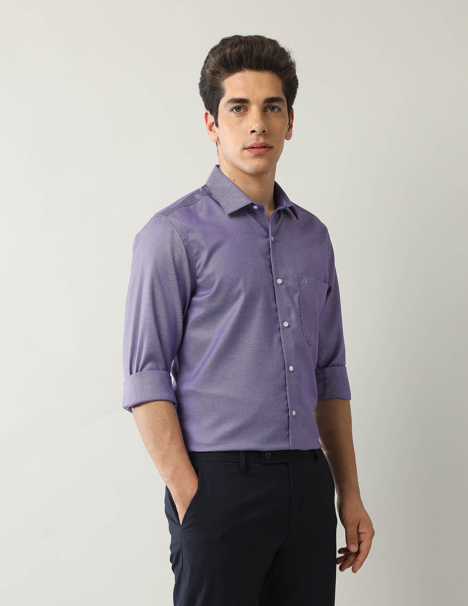 Arrow Textured Liberty Classic Fit Autopress Shirt