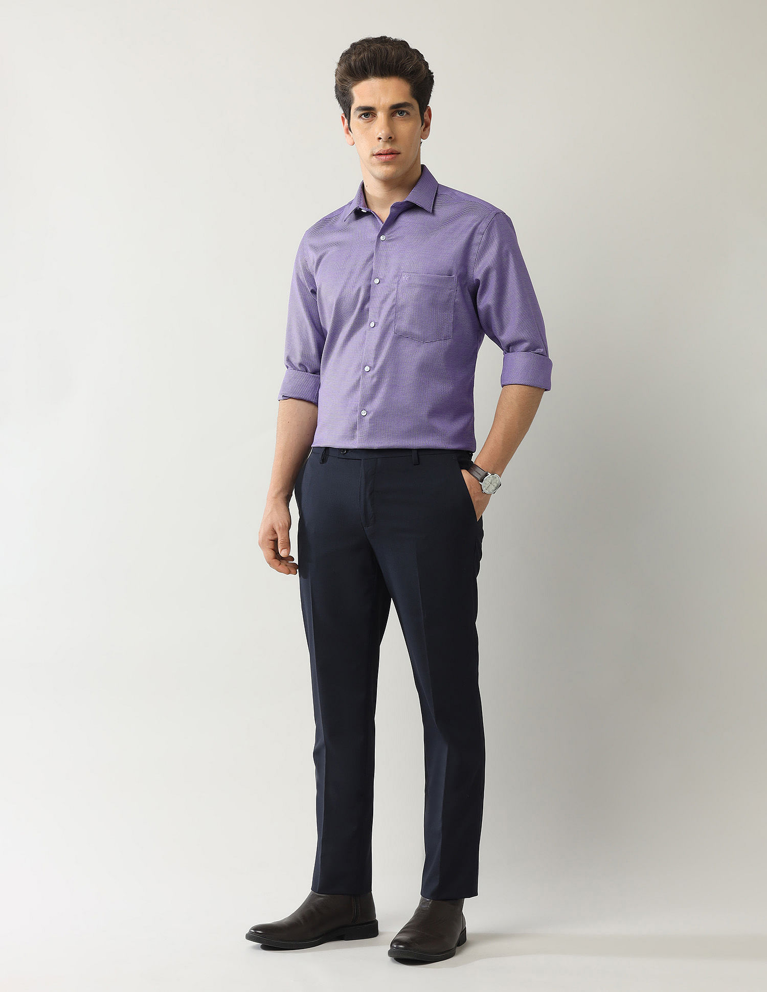 Arrow Textured Liberty Classic Fit Autopress Shirt