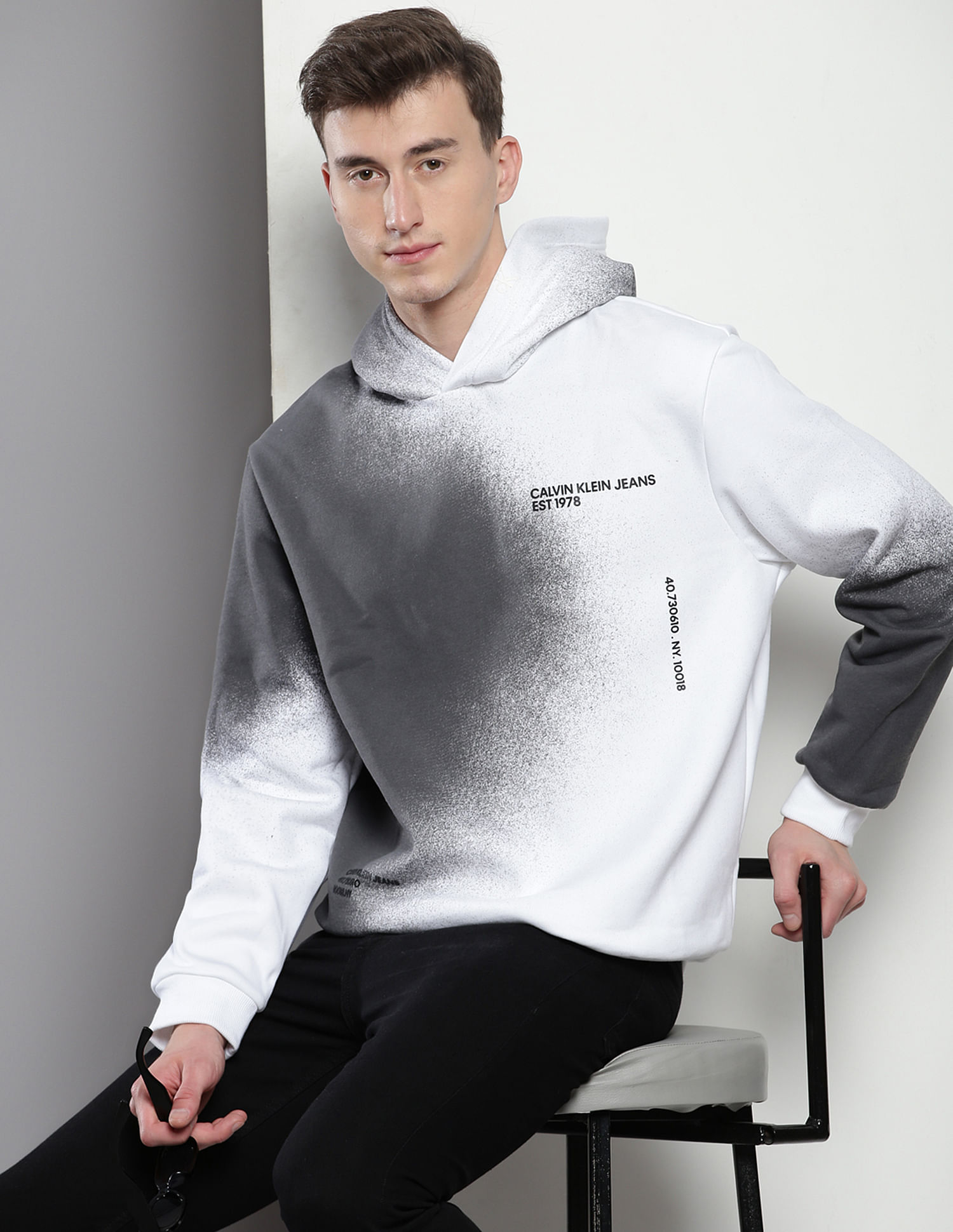 Calvin Klein Abstract Print Hooded Sweatshirt