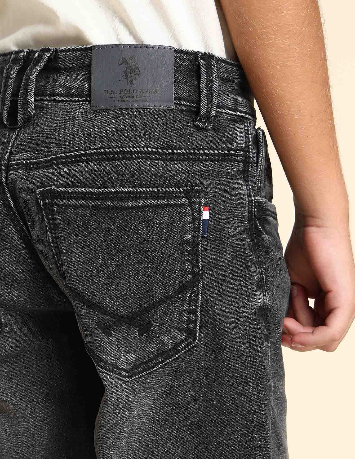 U.S. Polo Assn. Kids Boys Relaxed Fit Grey Jeans