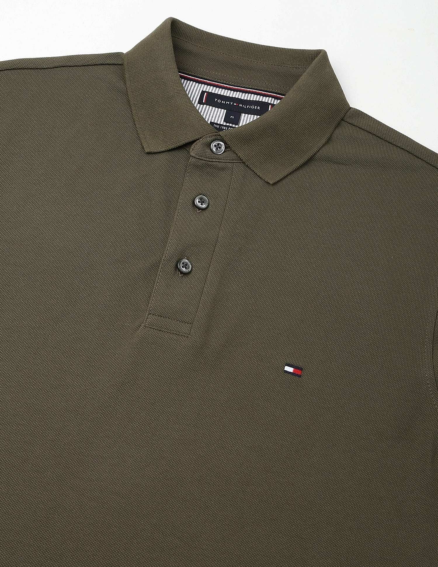 Tommy Hilfiger Solid Slim-Fit Cotton Polo Shirt
