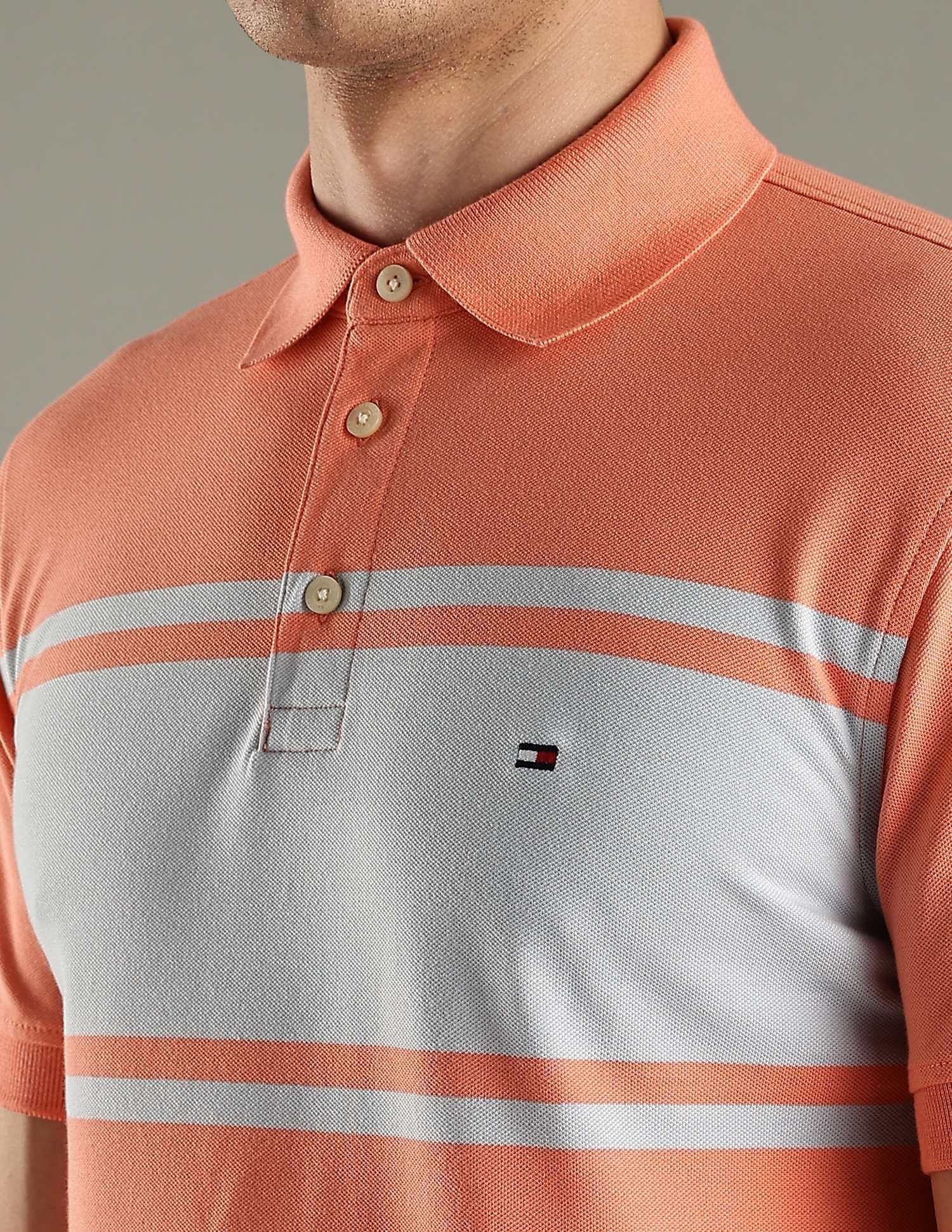 Tommy Hilfiger Striped Slim-Fit Cotton Polo T-Shirt