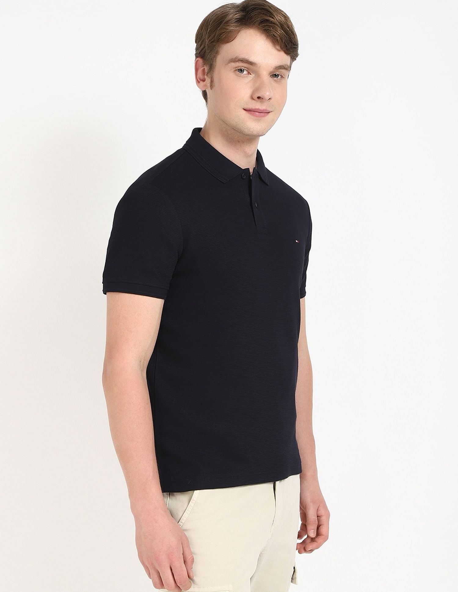 Tommy Hilfiger Solid Regular-Fit Cotton Polo Shirt