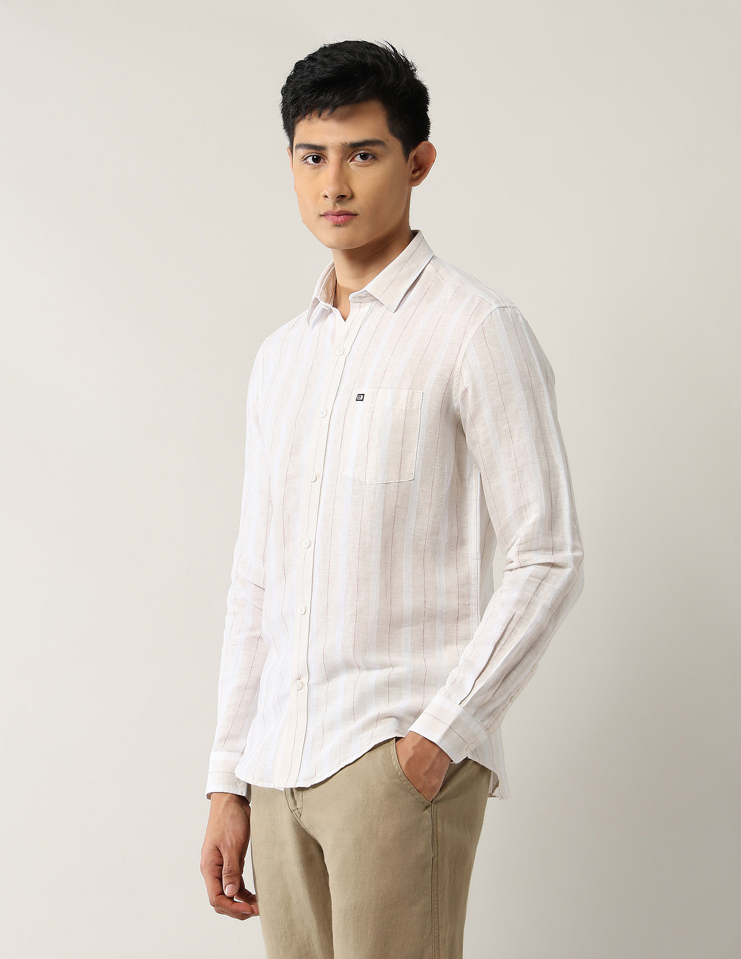 Arrow Sport Vertical Striped Pure Cotton Shirt