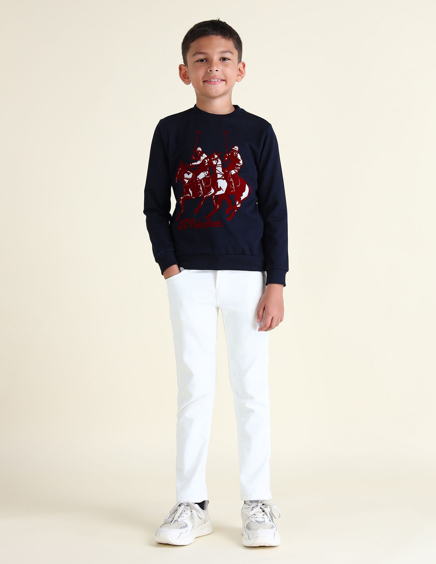 U.S. Polo Assn. Kids Boys Graphic Printed Sweatshirt