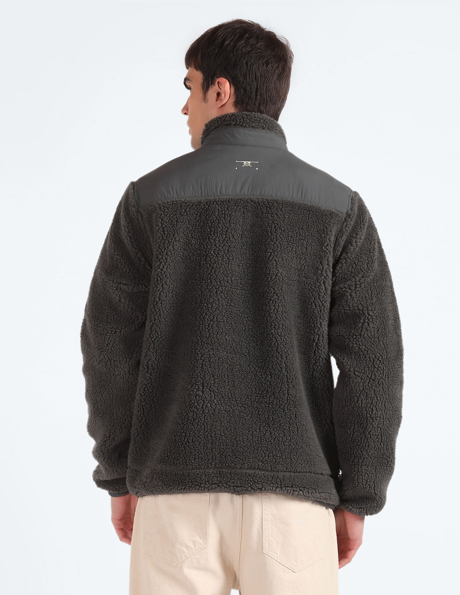 Flying Machine Colour Block Sherpa Jacket