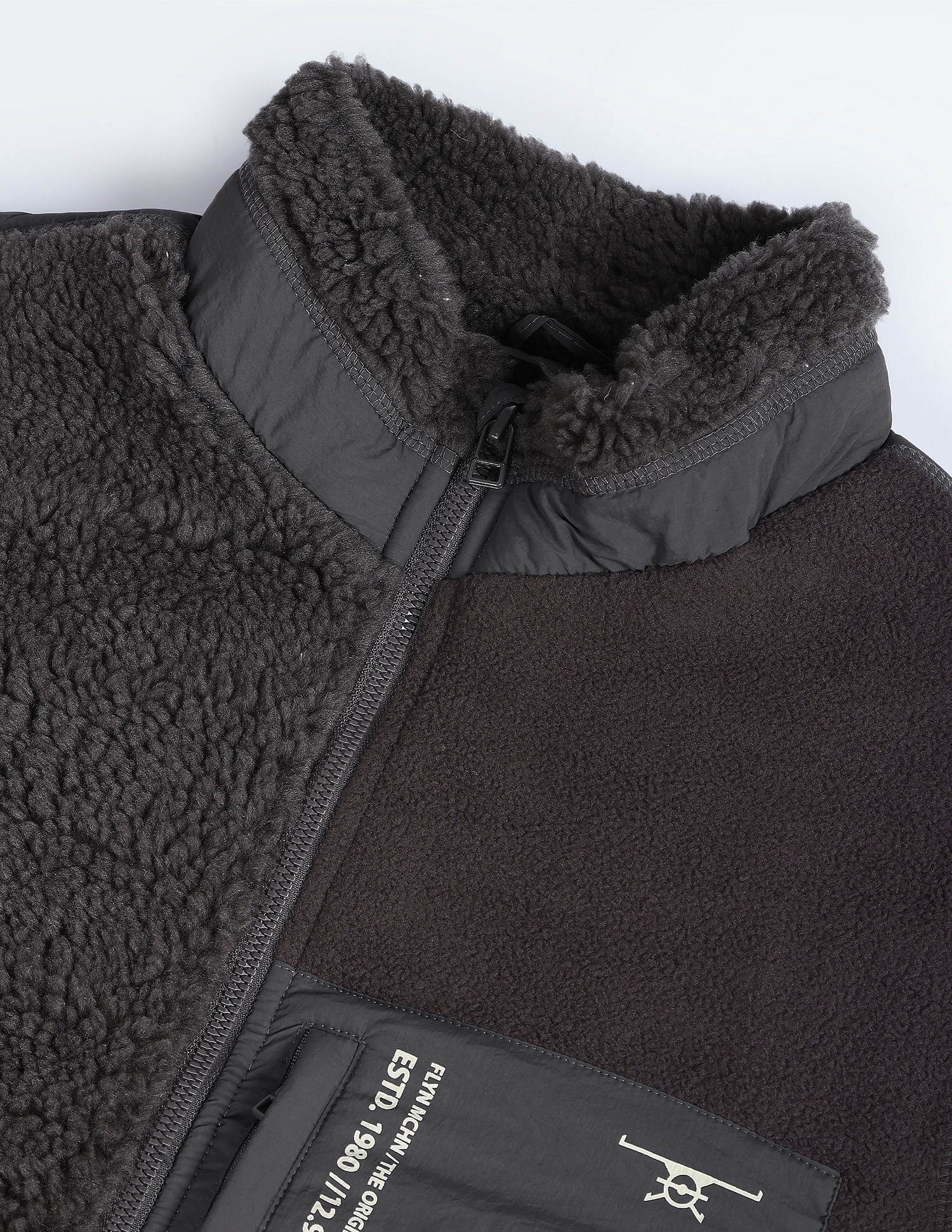 Flying Machine Colour Block Sherpa Jacket