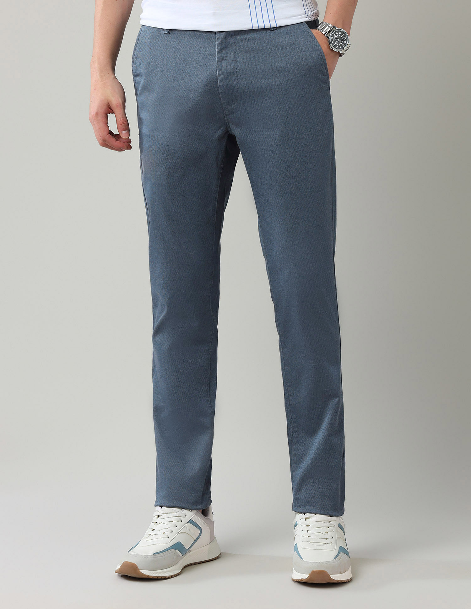 Arrow Sport Solid Slim Fit Trousers