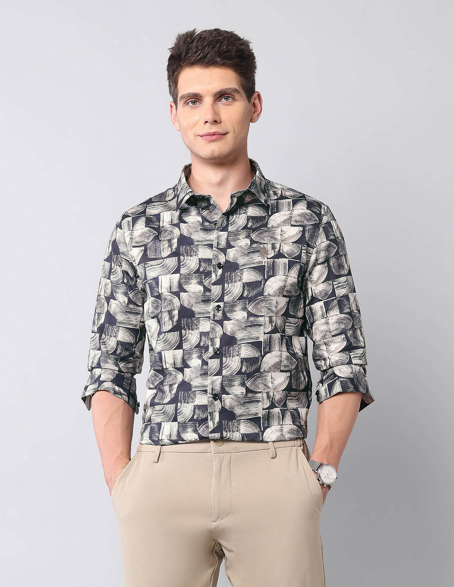U.S. Polo Assn. Denim Co. Abstract Printed Pure Cotton Shirt