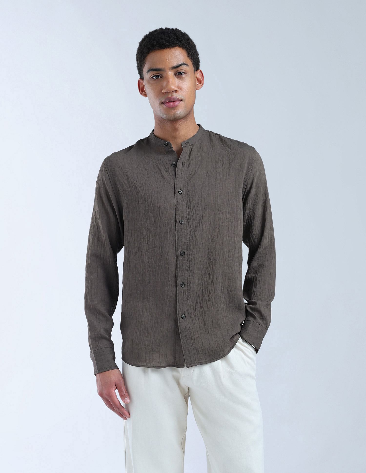 Flying Machine Vertical Striped Regular Fit Color Of Home Shirt