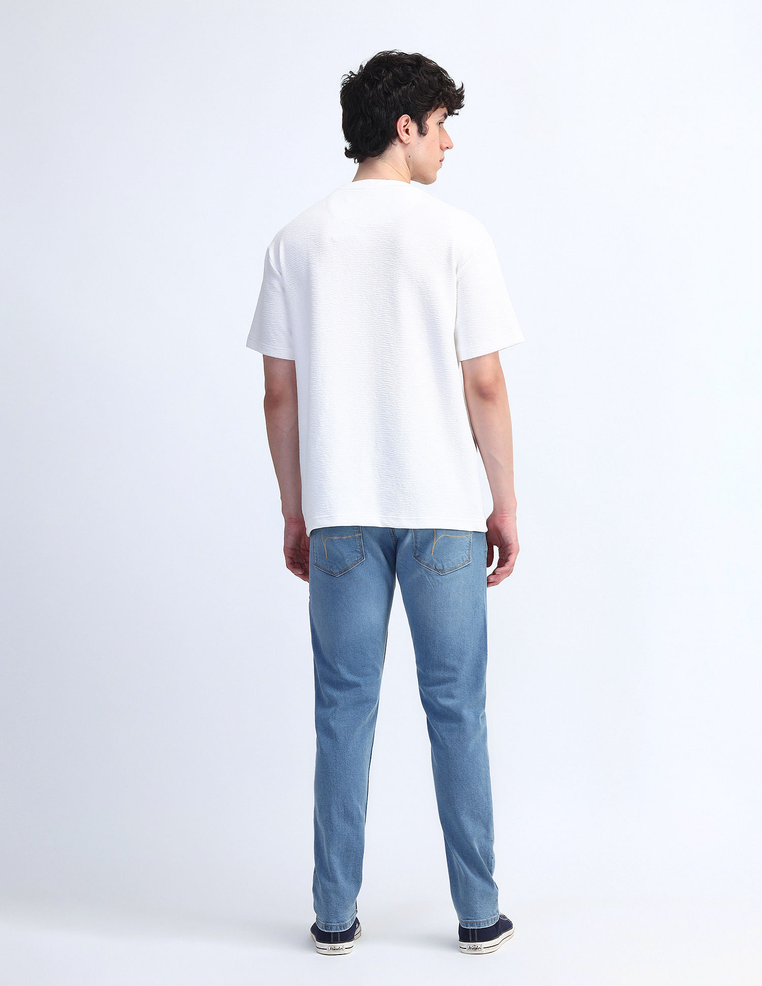Flying Machine Slash Slim Tapered Fit Jeans