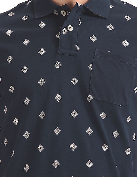 Aeropostale Printed Pocket Polo Shirt
