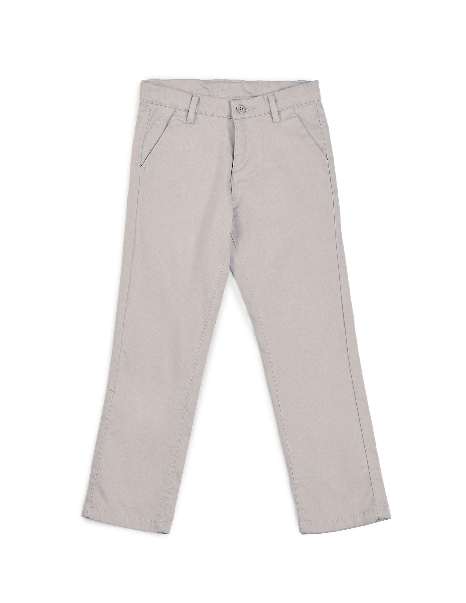 U.S. Polo Assn. Kids Boys Solid Slim Fit Trousers