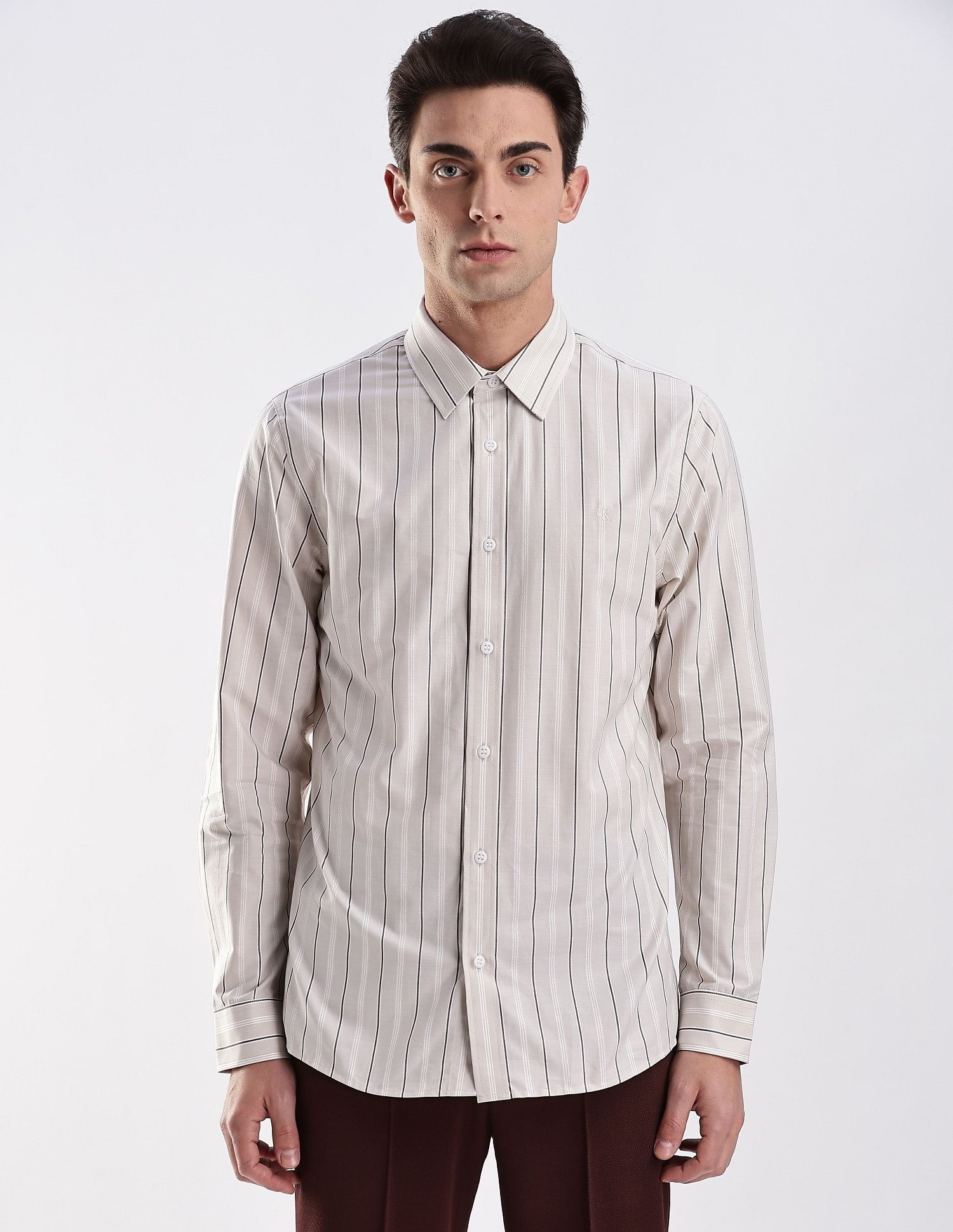 Calvin Klein Jeans Vertical Stripes Slim Fit Dobby Woven Shirt