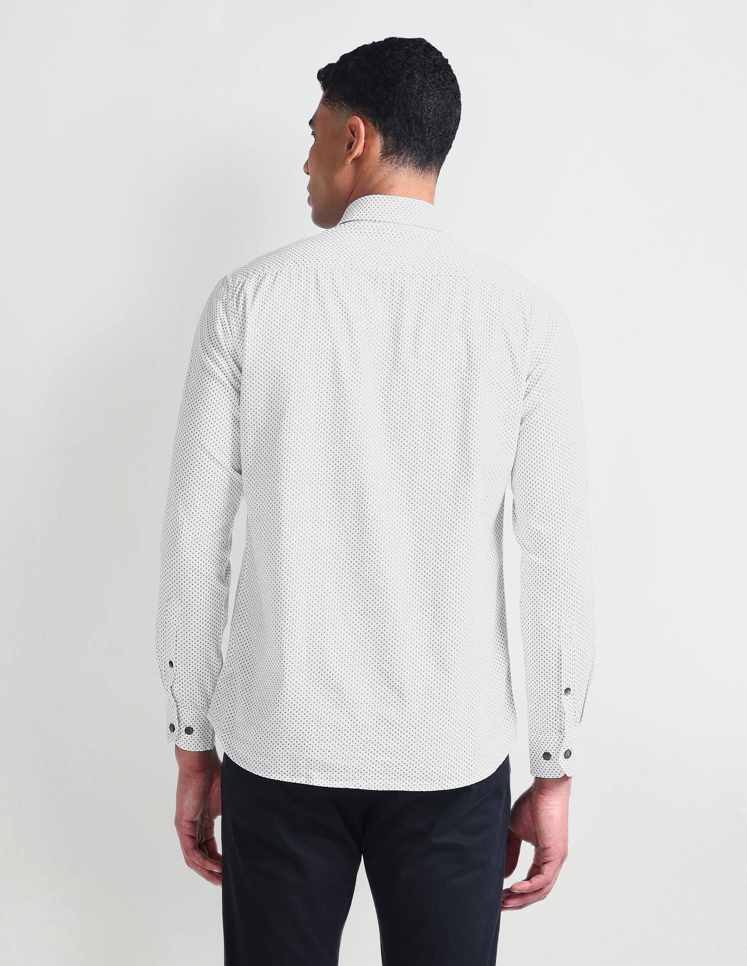 Arrow Sport Geometric Print Manhattan Slim Shirt