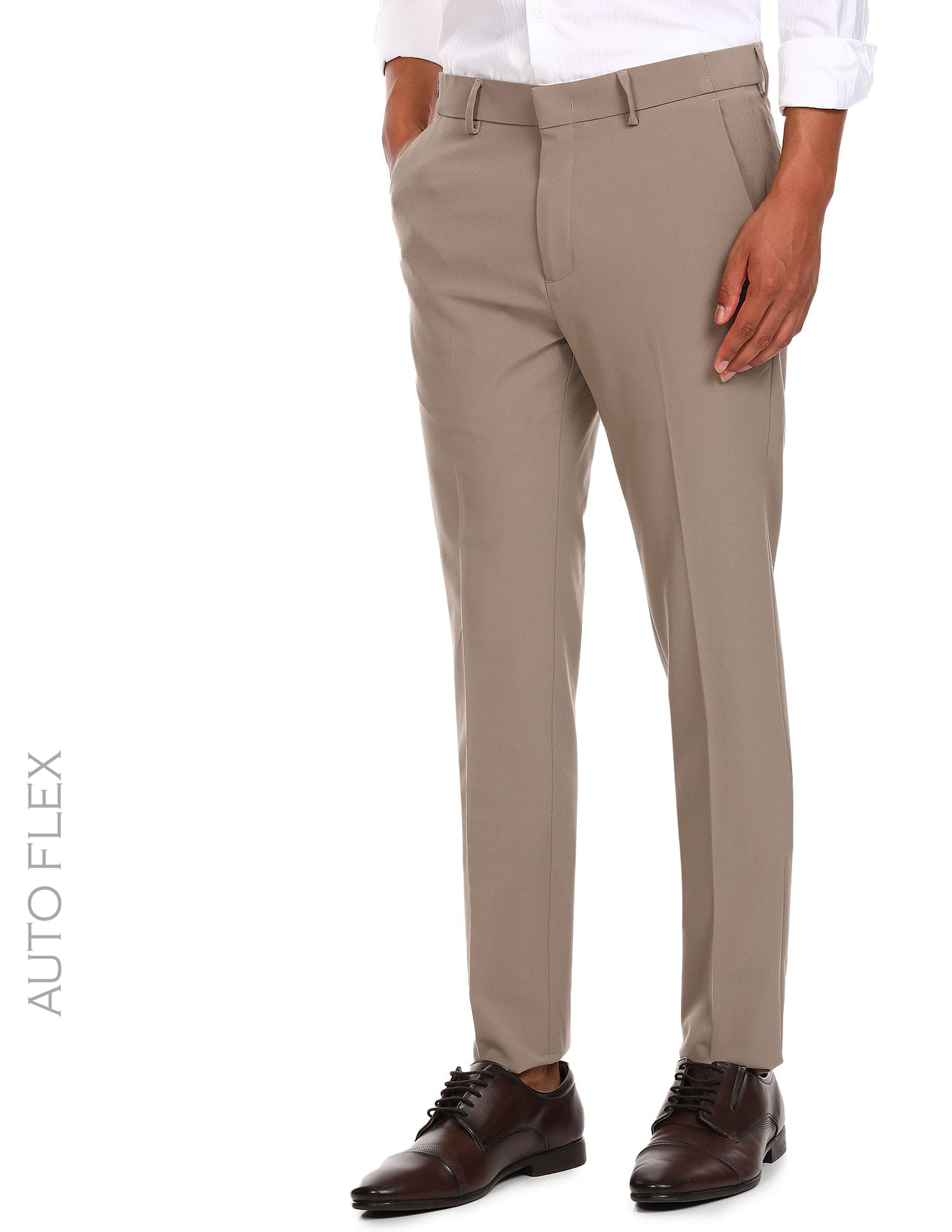Buy Arrow Mid Rise Autoflex Formal Trousers