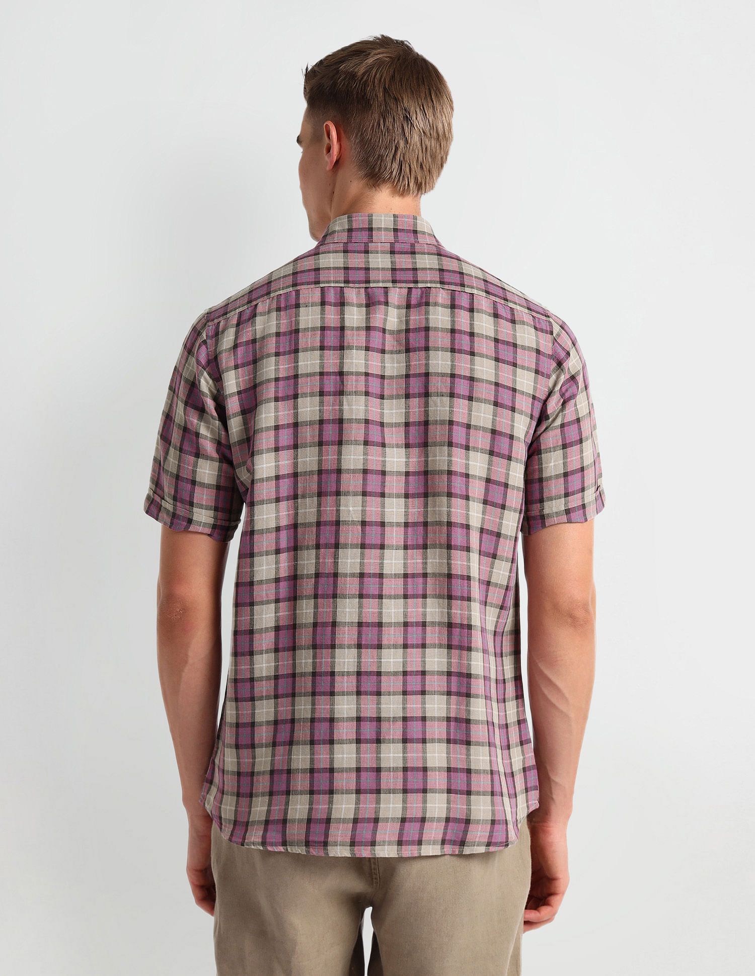 Arrow Sports Short Sleeve Tartan Check Shirt