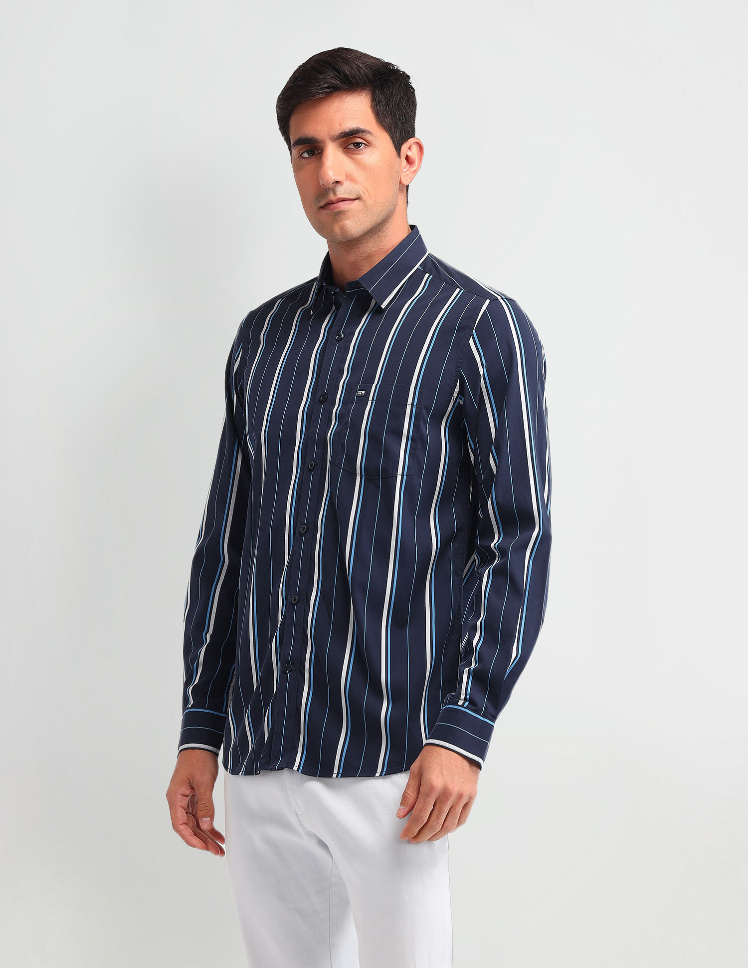 Arrow Sport Vertical Striped Tailored Fit Shirt