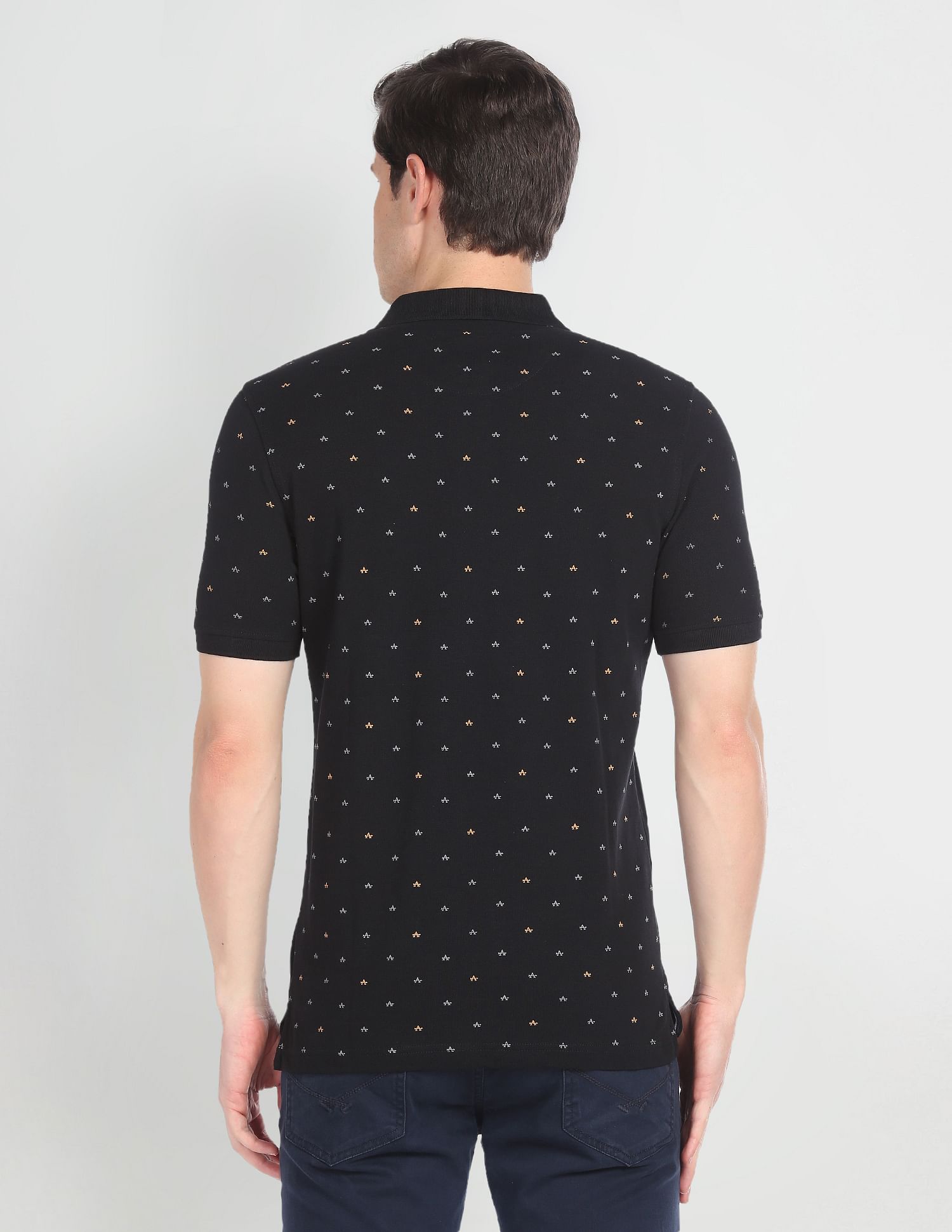 Arrow Sports Compact Cotton Logo Print Polo Shirt
