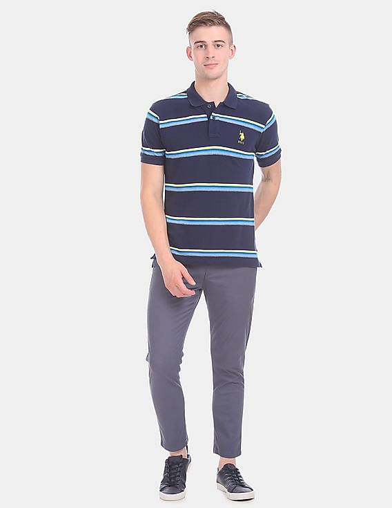 U.S. Polo Assn. Striped Pique Polo Shirt