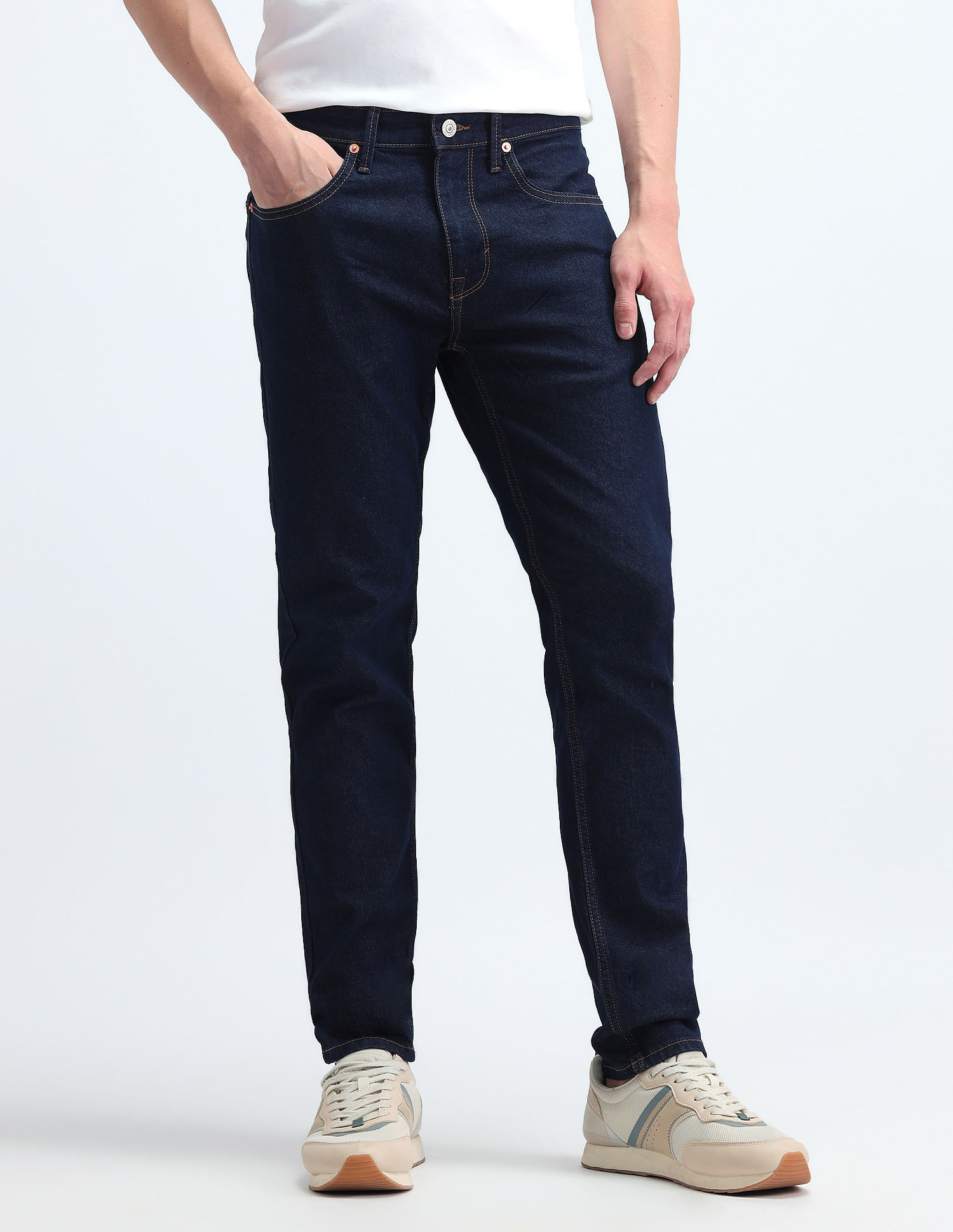 Flying Machine Slash Slim Tapered Fit Jeans