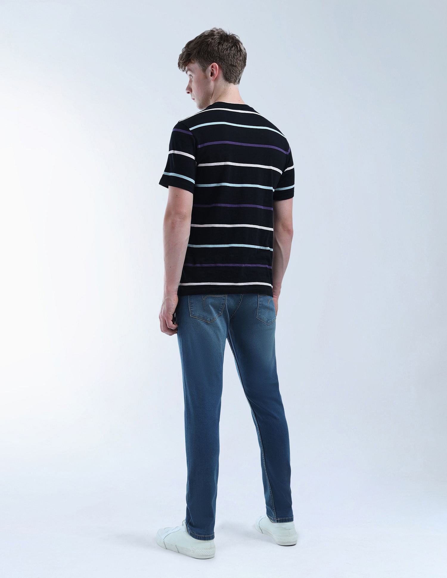 Flying Machine Slash Slim Tapered Fit Light Washed Jeans