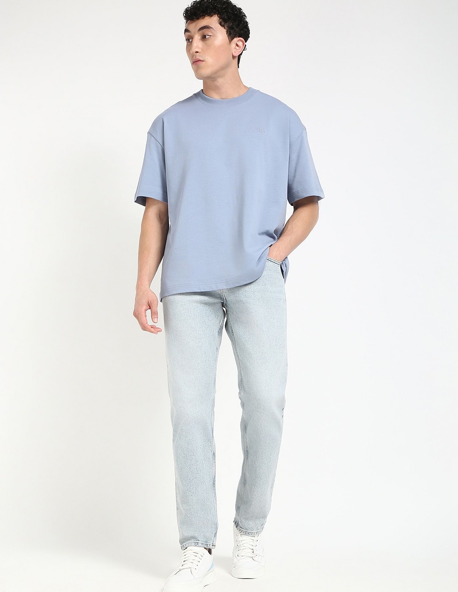 Calvin Klein Jeans Logo Oversized-Fit Cotton T Shirt