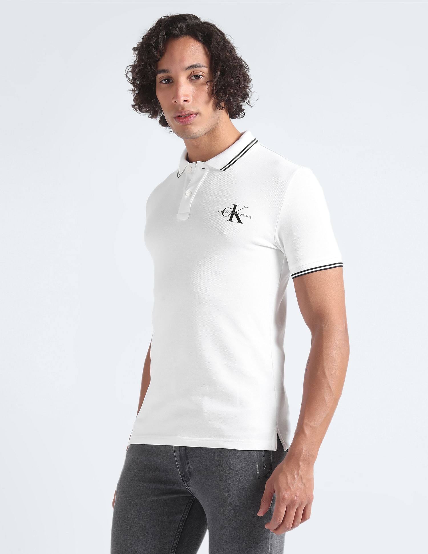 Calvin Klein Slim Fit Tipped Collar Polo Shirt