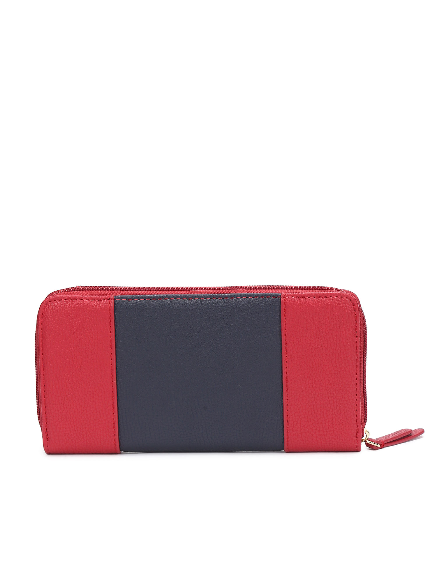 Buy Tommy Hilfiger Women Red & Navy Blue Colourblocked Leather Zip Around  Wallet - Wallets for Women 16076130