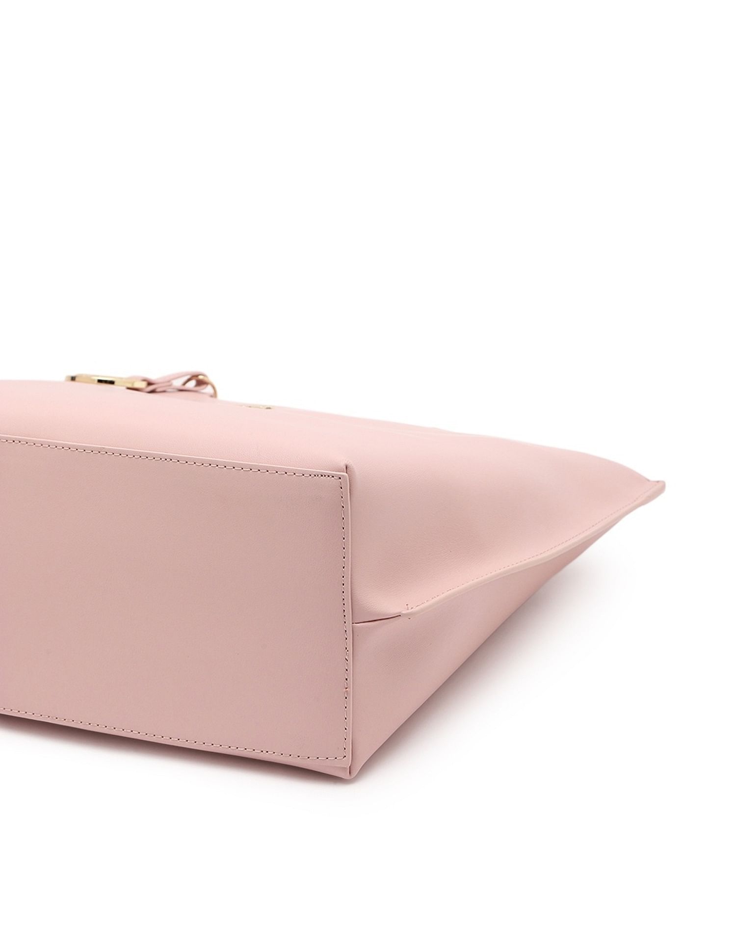 Tommy Hilfiger Solid Pink Pu Tote Bag