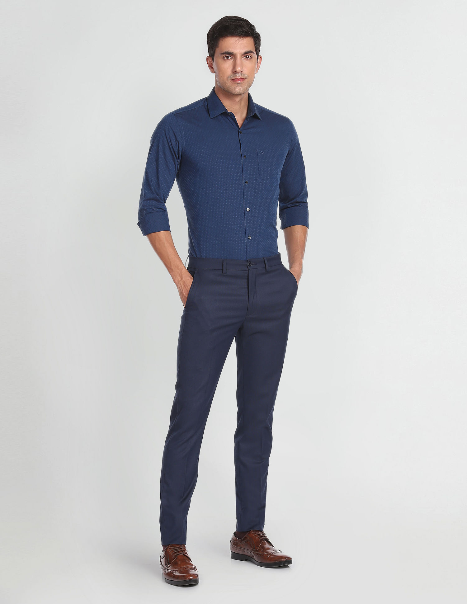 Arrow Self Design Cotton Formal Shirt